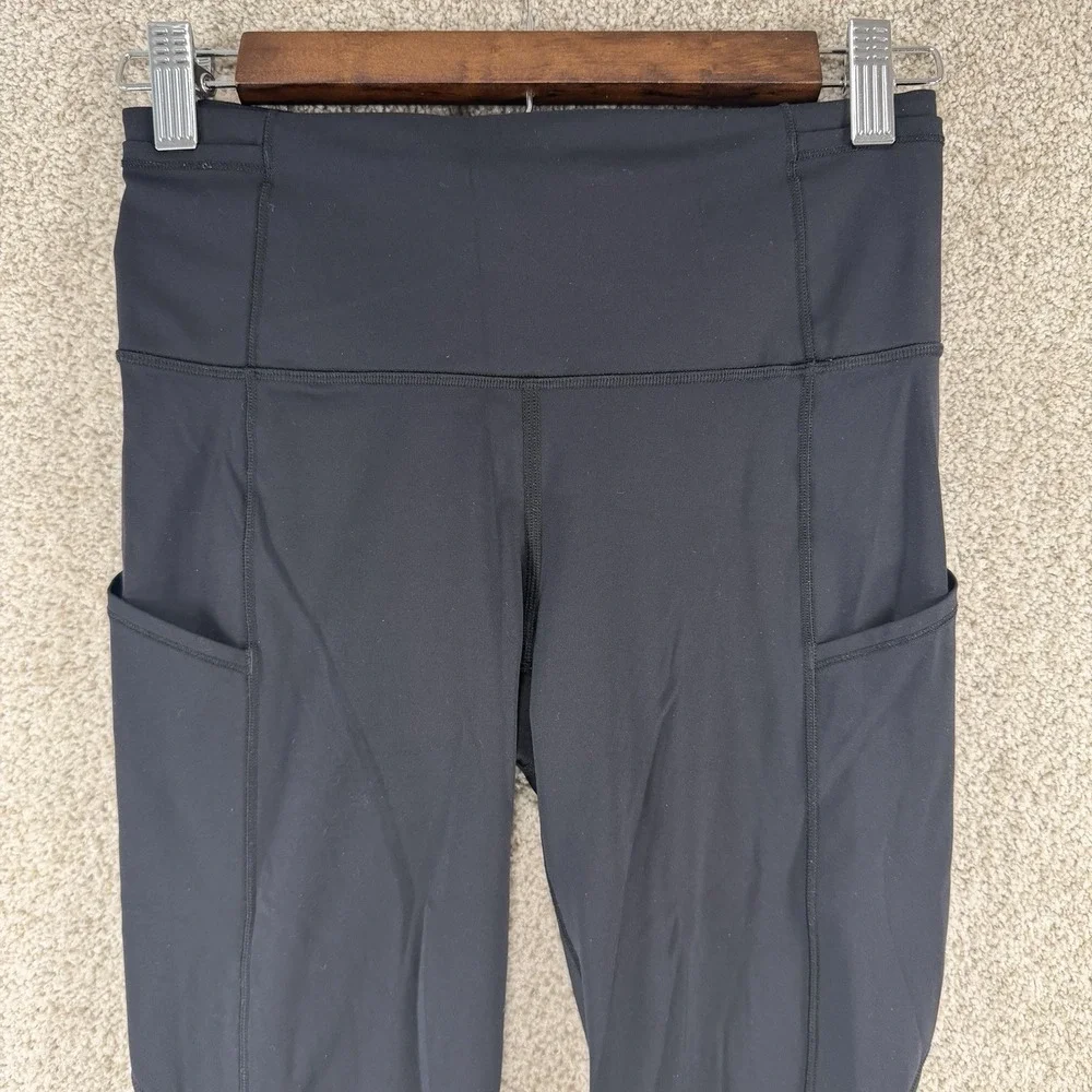 Lululemon Sz 6 Fast & Free Crop ll Nulux 19 Black Athletic Capri Gorpcore 5 Pckt